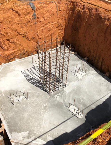 Fundament in kohlehaltiger Umgebung für große Anlage