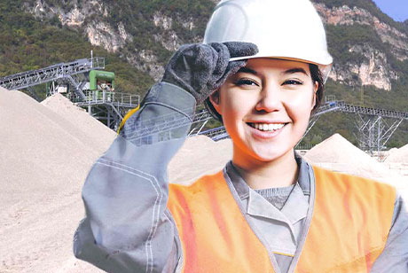Anwendungsbereiche von allmineral Mitarbeiterin auf Baustelle